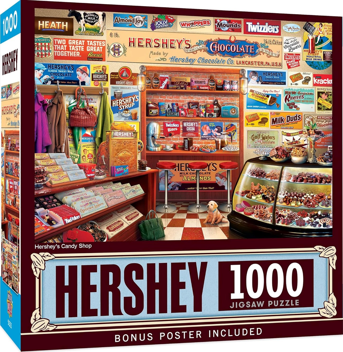 MasterPieces 1000 Piece Jigsaw Puzzle for Adults, Family, Or Youth - Hershey's Candy Shop - 19.25"x26.75"