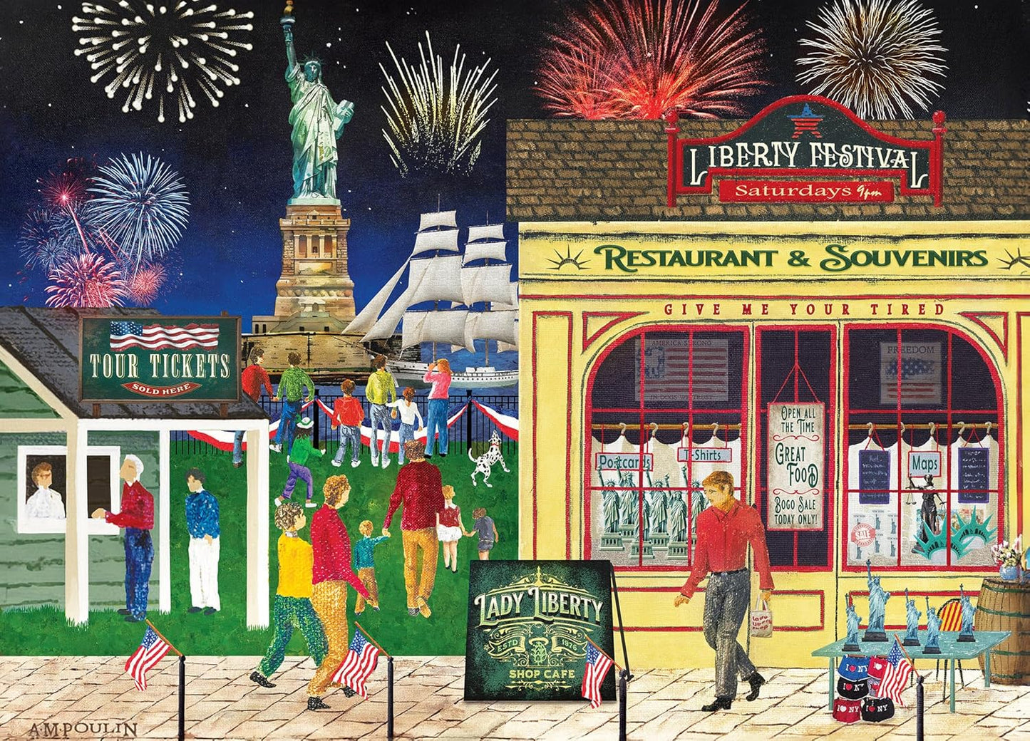 MasterPieces 500 Piece EZ Grip Jigsaw Puzzle for Adults, Family, Or Youth - Lady Liberty - 19.25"x26.75"
