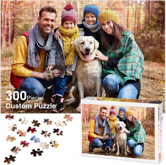 Easycosy Custom Photo Puzzles 300/500/1000 Pieces for Adults Families Personalized Picture Text Jigsaw Puzzle Gift for Holiday Birthday Wedding Anniversay(Horizontal/Vertical)