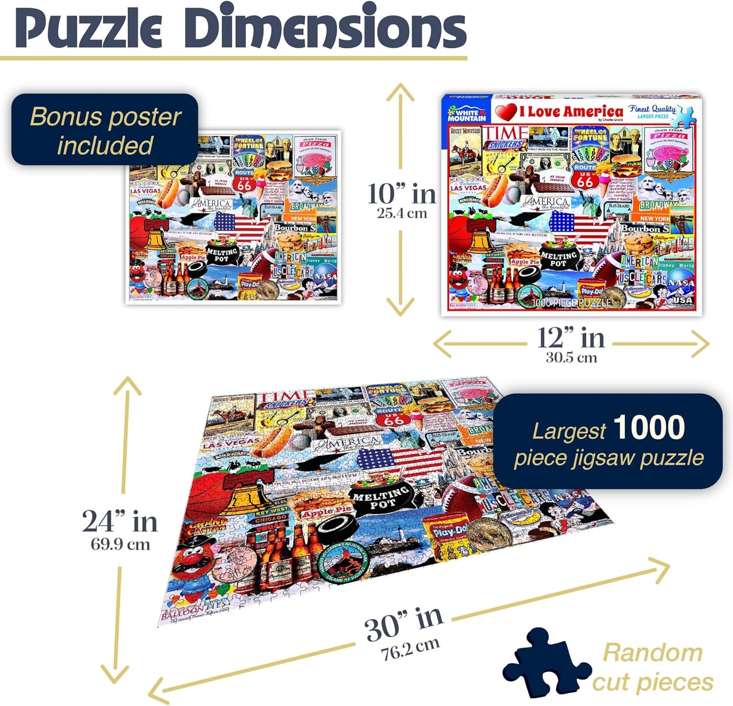 White Mountain Puzzles I Love America - 1000 Piece Jigsaw Puzzle