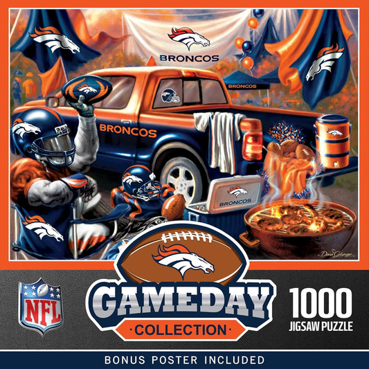 MasterPieces - 1000 Piece Jigsaw Puzzle, NFL Denver Broncos, Fun for Adults and Family, Non-Glare Finish, 19.25"x26.75"